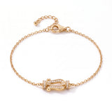 ANVIRA Gold Pavé Buckle Bracelet in 18K gold plated 925 sterling silver