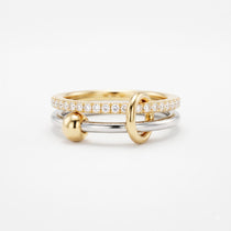 ANVIRA Two-Tone Pavé Knot Ring in 925 sterling silver